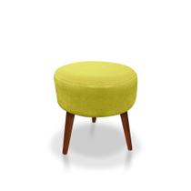Puff Redondo Decorativo Panqueta De Apoiar Os Pés Suede Amarelo