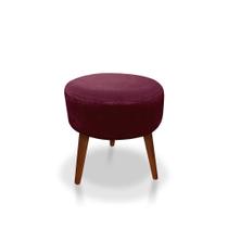Puff Redondo Decorativo Panqueta De Apoiar Os Pés Suede Bordô Puff Redondo Decorativo Panqueta De Apoiar Os Pés Suede Bordô