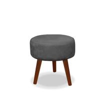 Puff Redondo Decorativo Panqueta De Apoiar Os Pés Suede Cinza Escuro Puff Redondo Decorativo Panqueta De Apoiar Os Pés Suede Cinza Escuro