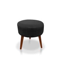 Puff Redondo Decorativo Panqueta De Apoiar Os Pés Suede Preto Puff Redondo Decorativo Panqueta De Apoiar Os Pés Suede Preto
