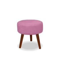 Puff Redondo Decorativo Panqueta De Apoiar Os Pés Suede Rose Puff Redondo Decorativo Panqueta De Apoiar Os Pés Suede Rose