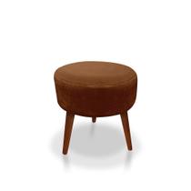 Puff Redondo Decorativo Panqueta De Apoiar Os Pés Suede Terracota