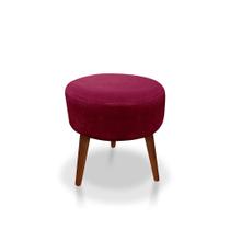 Puff Redondo Decorativo Panqueta De Apoiar Os Pés Suede Vermelho Puff Redondo Decorativo Panqueta De Apoiar Os Pés Suede Vermelho