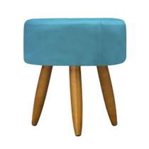 Puff Redondo Decorativo Pés Palitos Quarto - Azul turquesa