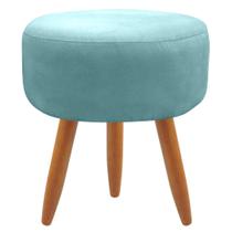 Puff Redondo Decorativo Sala Suede Azul Tiffany