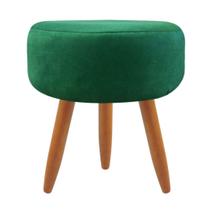Puff Redondo Decorativo Sala Suede Verde Militar