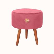 Puff Redondo Decorativo Suede Premium Sala Quarto Penteadeira