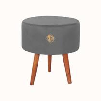 Puff Redondo Decorativo Suede Premium Sala Quarto Penteadeira