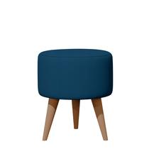 Puff Redondo Estofado Para Apoio Dos Pés Decorativo