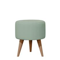 Puff Redondo Estofado Para Apoio Dos Pés Decorativo