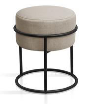 puff redondo industrial com base em argola preta para sala area decoração reforçado e confortavel