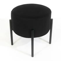 Puff Redondo Lig - Suede Preto
