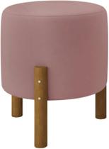 Puff Redondo Luxo Decorativo Charme - Rosa Suede Puff Redondo Luxo Decorativo Charme - Rosa Suede