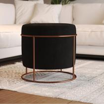 Puff Redondo Madrid Cobre e Preto New Green