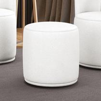 Puff Redondo Malu Assento Espuma Revestimento material sintético Branco D'Rossi Puff Redondo Malu Assento Espuma Revestimento material sintético Branco D'Rossi