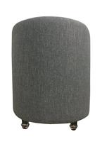 Puff Redondo Não é Segredo Linho Cinza Vazado Rodinha 40x45 NSPR03L-R