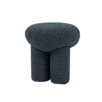Puff Redondo Orbe Rivatti 44 cm (Altura) Estofado em tecido Azul Noite