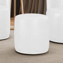 Puff Redondo Orgânico Malu Assento Espuma material sintético Branco D'Rossi Puff Redondo Orgânico Malu Assento Espuma material sintético Branco D'Rossi