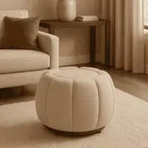 Puff Redondo Orgânico Moderno Confortável Claudia Sala Quarto Recpção Luxo Veludo