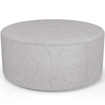 Puff Redondo Orgânico para Living 90cm Lola W01 Linho Cinza - Lyam Decor