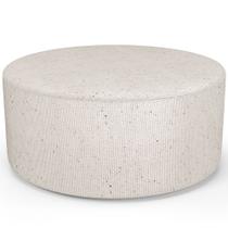 Puff Redondo Orgânico para Living 90cm Lola W01 Linho Cru - Lyam Decor