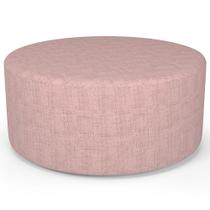 Puff Redondo Orgânico para Living 90cm Lola W01 Linho Rosa - Lyam Decor Puff Redondo Orgânico para Living 90cm Lola W01 Linho Rosa - Lyam Decor
