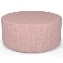 Puff Redondo Orgânico para Living 90cm Lola W01 Linho Rosa - Lyam Decor Puff Redondo Orgânico para Living 90cm Lola W01 Linho Rosa - Lyam Decor