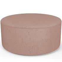 Puff Redondo Orgânico para Living 90cm Lola W01 Linho Rosê - Lyam Decor