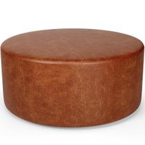 Puff Redondo Orgânico Para Living 90cm Lola W01 material sintético Camel - Lyam Decor