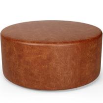 Puff Redondo Orgânico para Living 90cm Lola W01 material sintético Camel - Lyam Decor