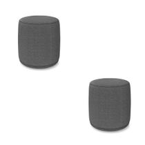 Puff Redondo Orgânico para Sala kit 2 Malu Bouclê M11 - D'Rossi