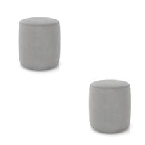 Puff Redondo Orgânico para Sala Kit 2 Malu Suede M11 - D'Rossi Puff Redondo Orgânico para Sala Kit 2 Malu Suede M11 - D'Rossi