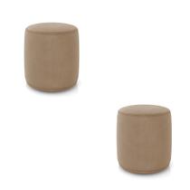 Puff Redondo Orgânico para Sala Kit 2 Malu Suede M11 - D'Rossi