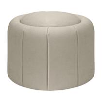 Puff Redondo Orgânico Resistente Flora 45x45 Bouclê - SOFA STORE