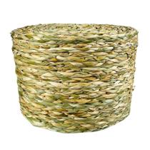 Puff Redondo Palha Taboa Trançado Natural Rustico Com Pés Puff Redondo Palha Taboa Trançado Natural Rustico Com Pés