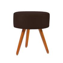 Puff Redondo Para Camarim Suede Pés Palito Marrom Puff Redondo Para Camarim Suede Pés Palito Marrom