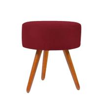 Puff Redondo Para Camarim Suede Pés Palito Marsala Puff Redondo Para Camarim Suede Pés Palito Marsala