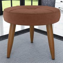 Puff Redondo para Sala Miami Veludo Ferrugem Puff Redondo para Sala Miami Veludo Ferrugem