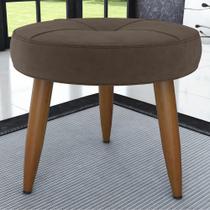 Puff Redondo para Sala Miami Veludo Marrom Puff Redondo para Sala Miami Veludo Marrom