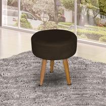 Puff Redondo Pé Palito Suede Marrom - Ninho Decor Puff Redondo Pé Palito Suede Marrom - Ninho Decor