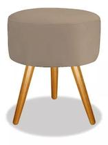 Puff Redondo Pé Palito Suede Várias Cores