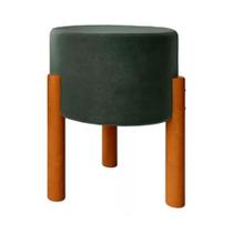 Puff Redondo Pés Madeira Verde