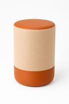 PUFF REDONDO PLUS BEGE C/ material sintético CARAMELO