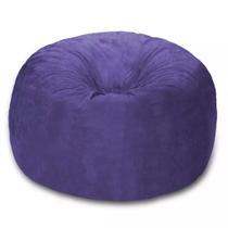 Puff Redondo Suede 80x20 Com Enchimento e Zíper Reforçado Qualidade Premium