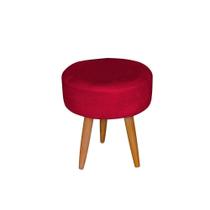 Puff redondo Suede Vermelho - MODENA DECOR