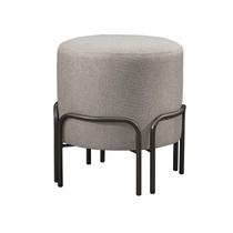 Puff Redondo Torvi em Linho e Base Metal Preto Puff Redondo Torvi em Linho e Base Metal Preto