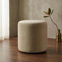 Puff Redondo Veludo Bege Premium Decoração Sala Luxo Quarto Puff Redondo Veludo Bege Premium Decoração Sala Luxo Quarto