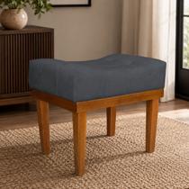 Puff Requinte Retangular Luxo Decoração Suede Sala Quarto