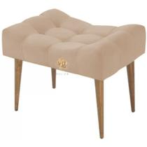 Puff Requinte Retangular Pés Palito Pufe Puf