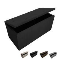 Puff Retangular Baú Pé De Cama Solteiro Caixa Organizadora